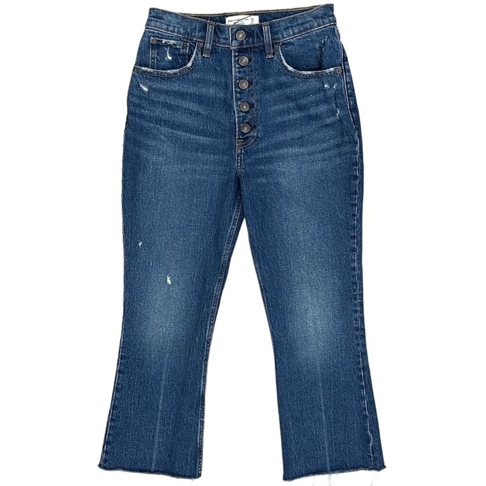 Abercrombie & Fitch The Kick Flare Ultra High Rise Exposed Button Fly Jeans
